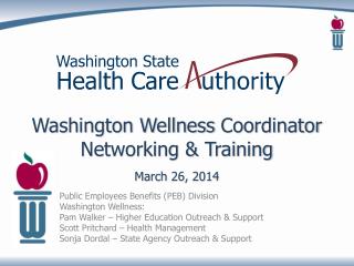 Washington Wellness Coordinator Networking &amp; Training March 26, 2014