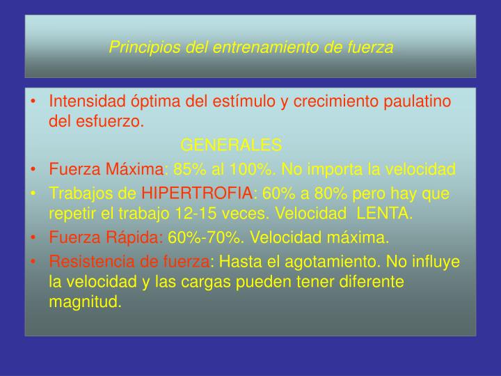 principios del entrenamiento de fuerza