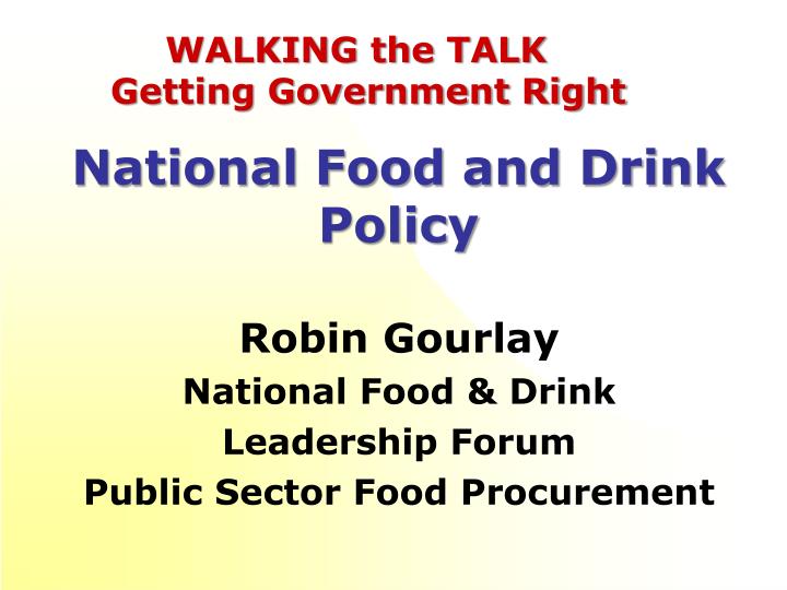 national food and drink policy