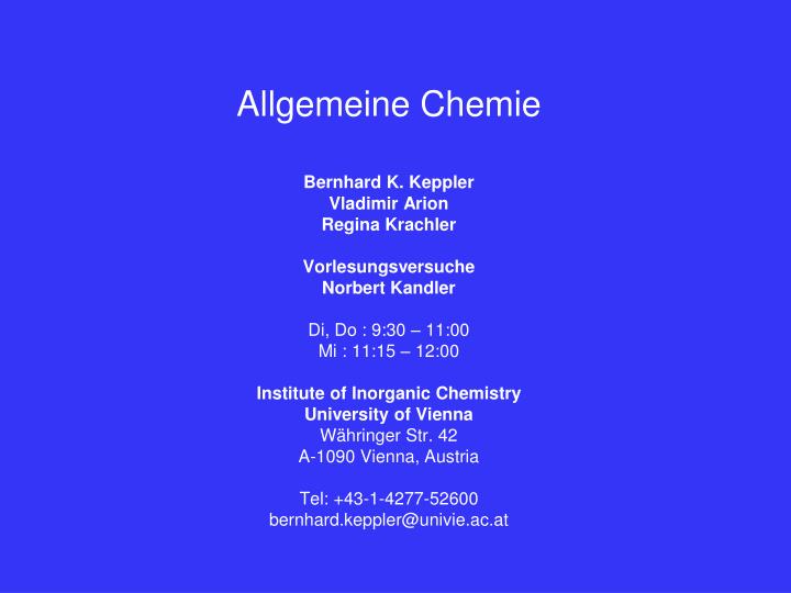 allgemeine chemie