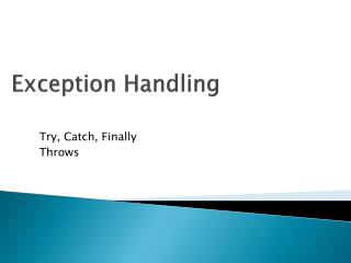 exception handling