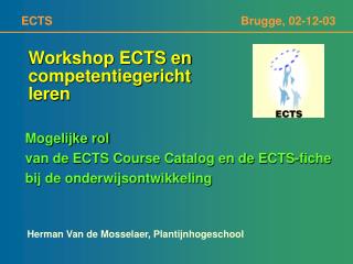 workshop ects en competentiegericht leren