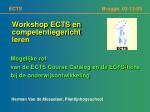 Workshop ECTS en competentiegericht leren - slide 1