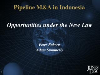 Opportunities under the New Law Peter Roberts Adam Summerly