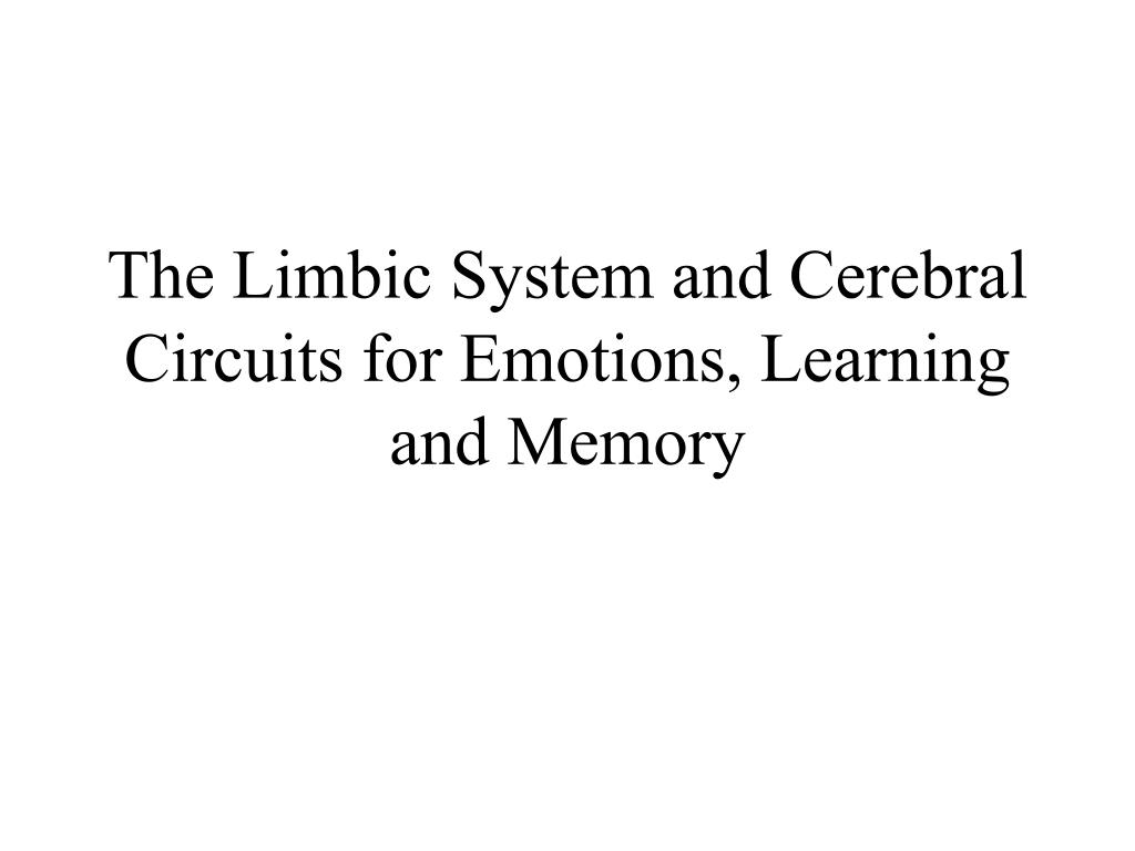 PPT - The Limbic System and Cerebral Circuits for Emotions, Learning ...