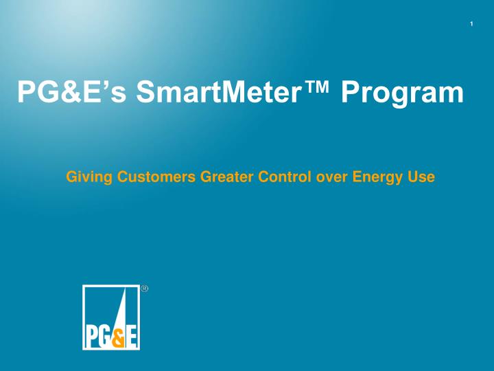 pg e s smartmeter program