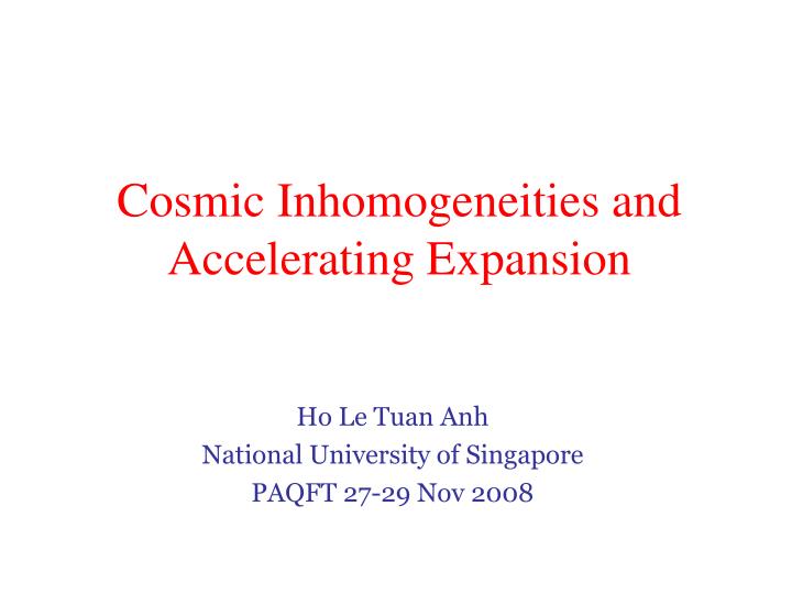 cosmic inhomogeneities and accelerating expansion