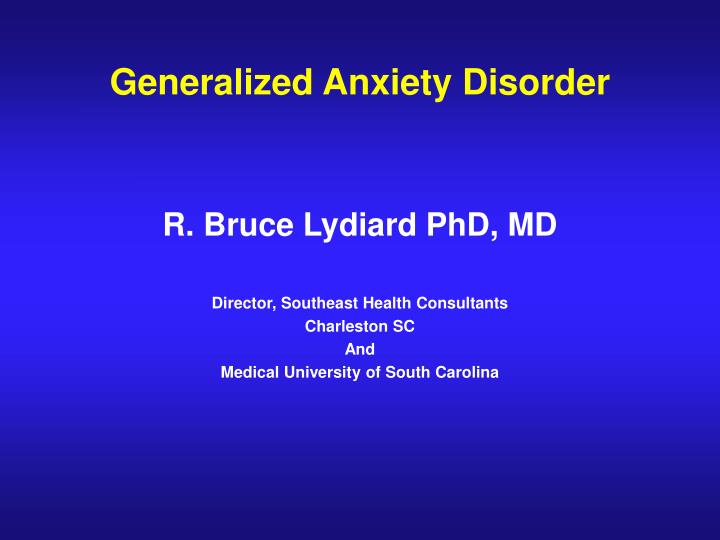 generalized anxiety disorder