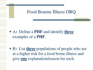 Food Bourne Illness ORQ