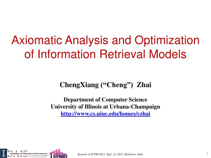 axiomatic analysis and optimization of information retrieval models