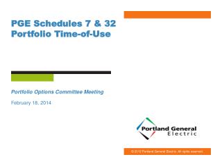 PGE Schedules 7 &amp; 32 Portfolio Time-of-Use