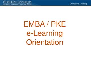 EMBA / PKE e-Learning Orientation