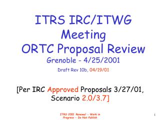 [Per IRC Approved Proposals 3/27/01, Scenario 2.0/3.7]