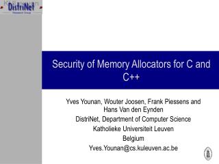 Security of Memory Allocators for C and C++