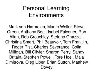 Personal Learning Environments