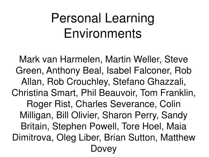 personal learning environments