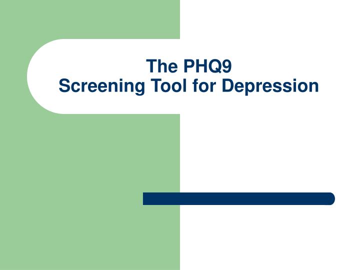 the phq9 screening tool for depression