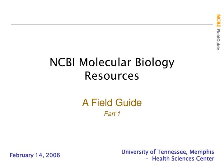 ncbi molecular biology resources
