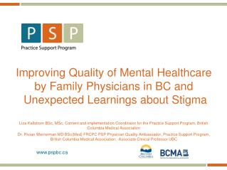 Improving Quality of Mental Healthcare by Family Physicians in BC and