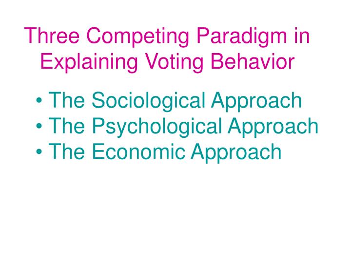 three competing paradigm in explaining voting behavior