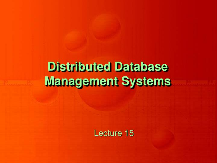 distributed database management systems