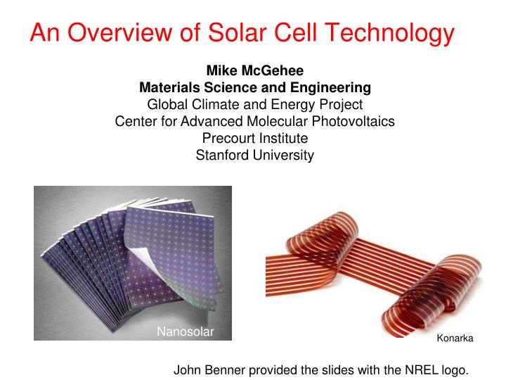 an overview of solar cell technology