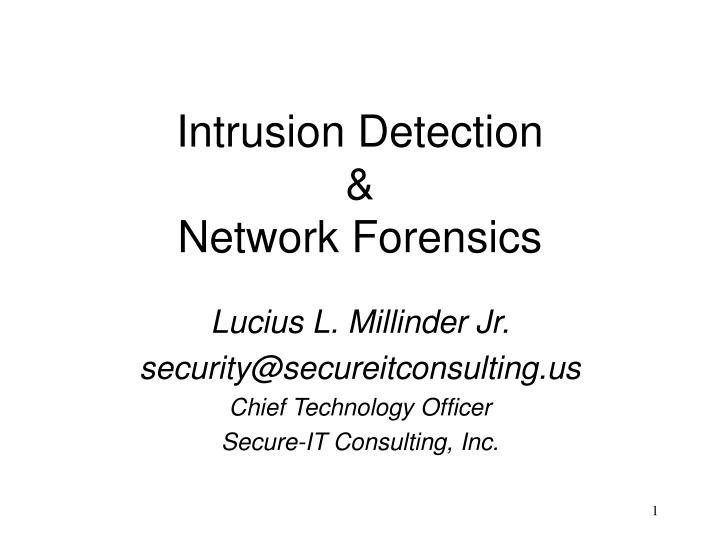 intrusion detection network forensics