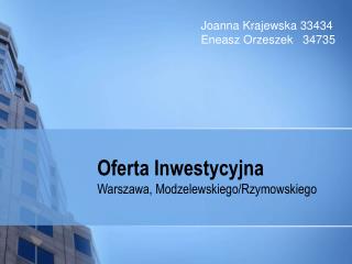 oferta inwestycyjna