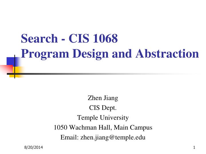 search cis 1068 program design and abstraction