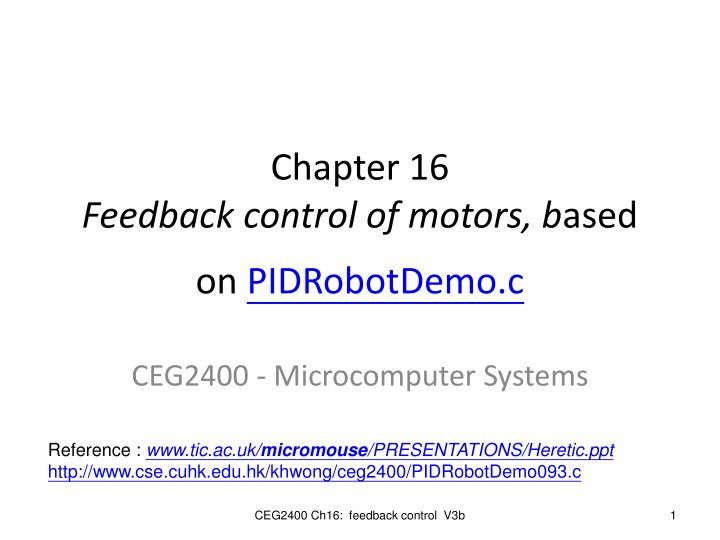 chapter 16 feedback control of motors b ased on pidrobotdemo c