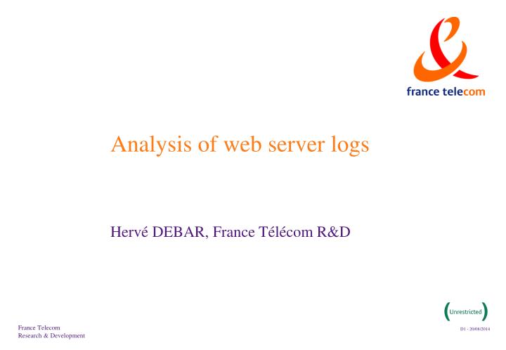 analysis of web server logs