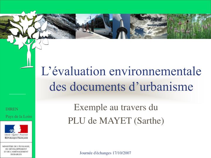 l valuation environnementale des documents d urbanisme