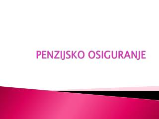 penzijsko osiguranje