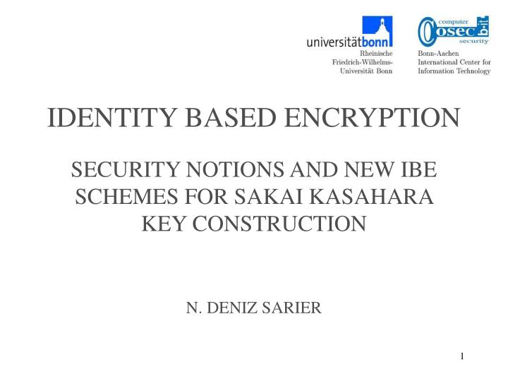 identity based encryption