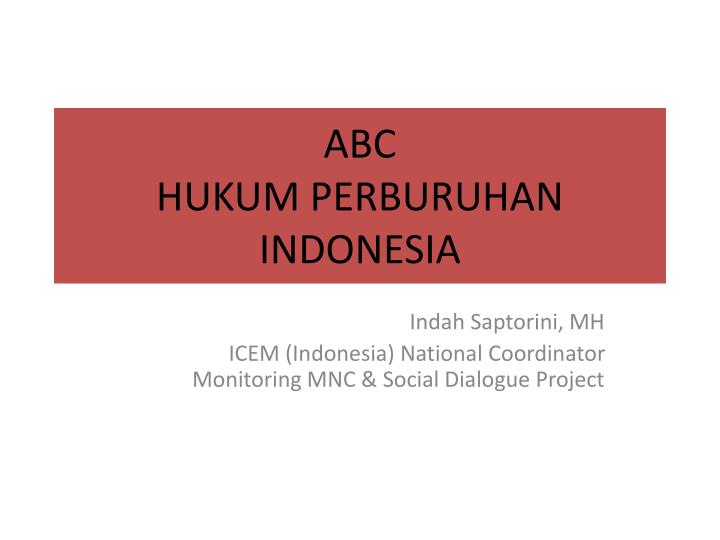 abc hukum perburuhan indonesia