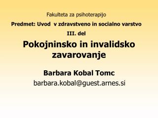 pokojninsko in invalidsko zavarovanje