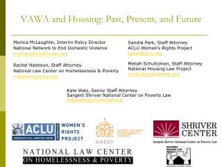 VAWA and Housing: Past, Present, and Future