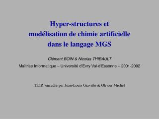 hyper structures et mod lisation de chimie artificielle dans le langage mgs
