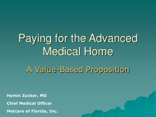 Paying for the Advanced Medical Home