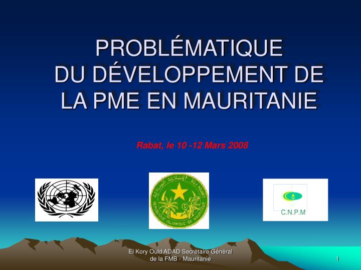 probl matique du d veloppement de la pme en mauritanie