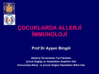 ocuklarda allerj mmunoloj