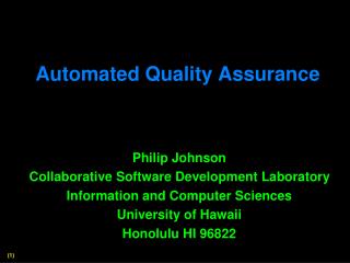 Automated Quality Assurance