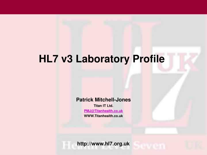 hl7 v3 laboratory profile