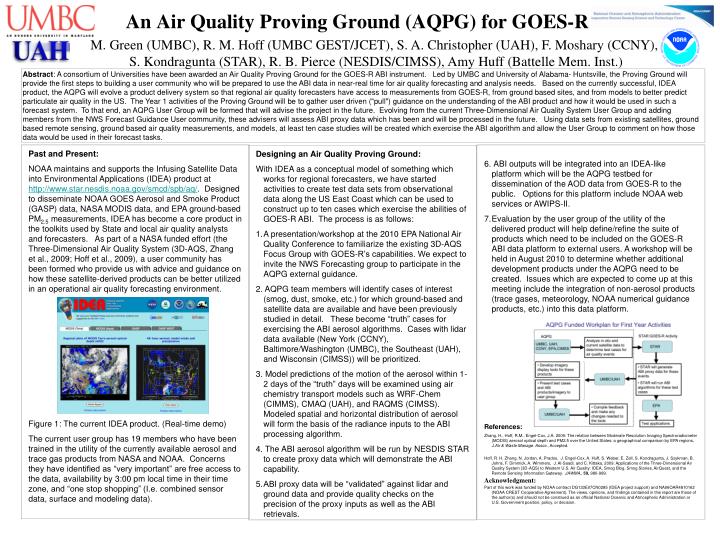 an air quality proving ground aqpg for goes r