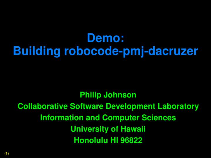 demo building robocode pmj dacruzer