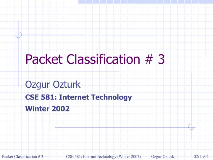 packet classification 3