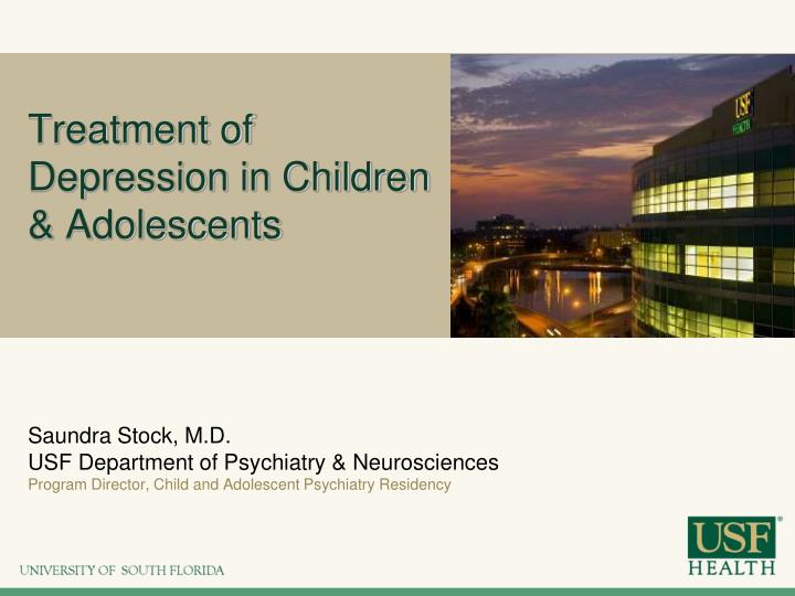 treatment of depression in children adolescents