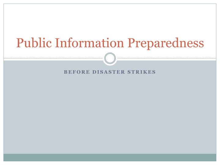 public information preparedness