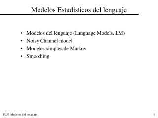 modelos estad sticos del lenguaje