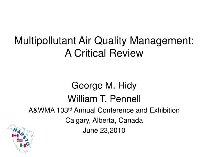 multipollutant air quality management a critical review